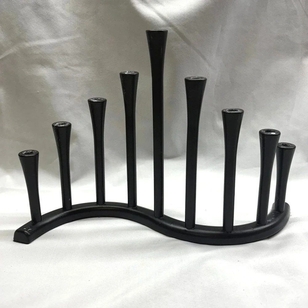 Menorah Hanukkah Curved Metal Black Candle Holder Target Festival of Lights